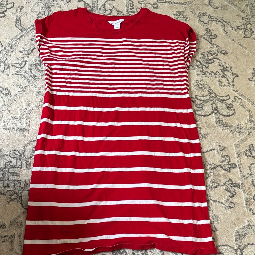 Liz Claiborne Red White Striped Dress
